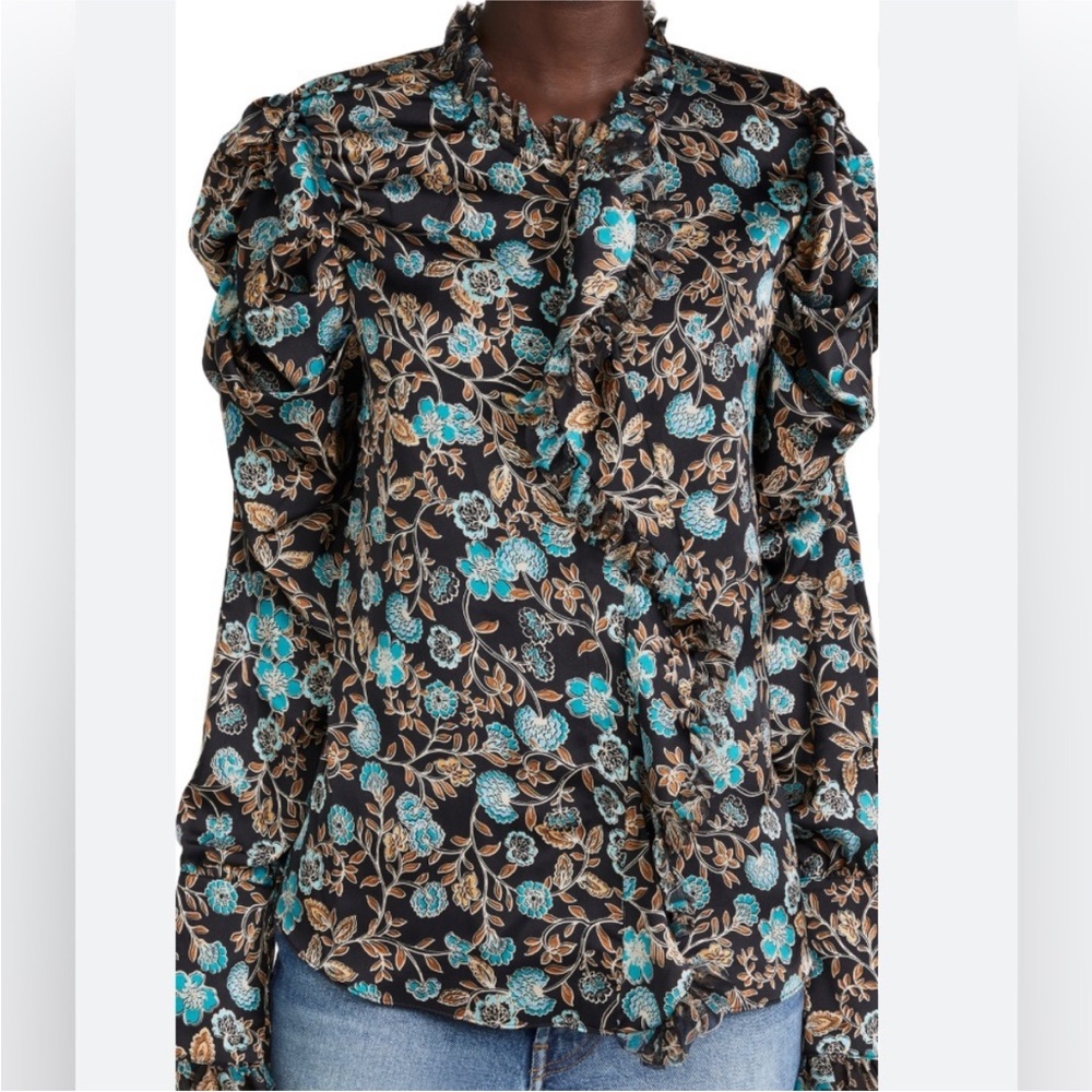 NWT Misa Los Angeles ‘Garance’ Floral Blouse sz L 8 10 12 - Picture 4 of 5